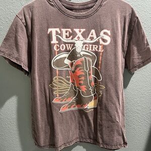 Texas Cowgirl Graphic Tee - Brown